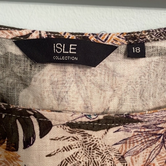 Linen Blend Sleeveless Isle Collection by Edinburgh Woollen Mill Size 18 - Picture 3 of 7